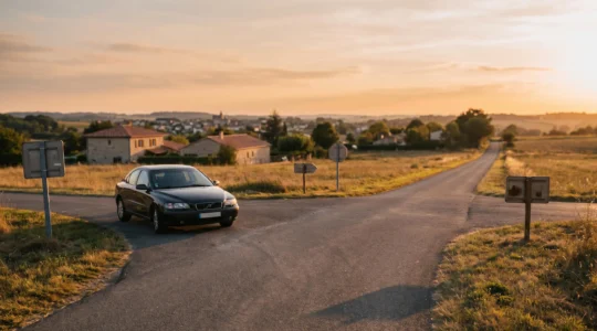 Automobiliste français réfléchissant à un carrefour symbolique entre racheter, restituer ou renégocier sa voiture en fin de LOA