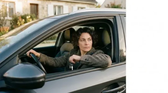 Automobiliste français pensif tenant les clés de sa voiture, symbole de la question de la propriété en leasing